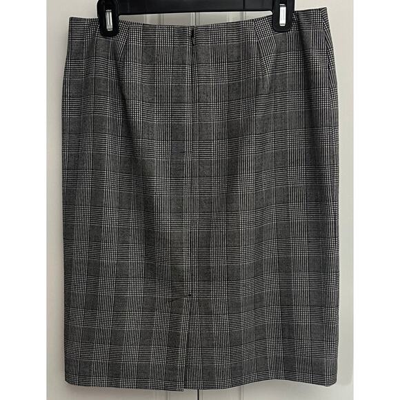 Talbots Glen Plaid Houndstooth Straight Skirt Wool Blend Lined Size 6 - Picture 2 of 7